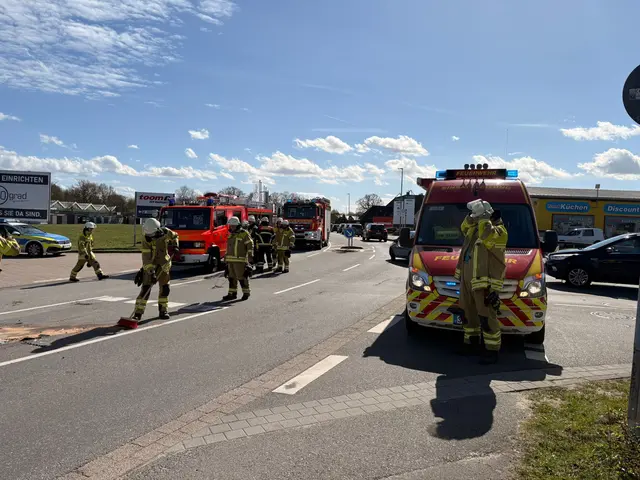 Die Unfallstelle im Gewerbegebiet „Am Steinkamp“ in Wiepenkathen | Foto:  Feuerwehr