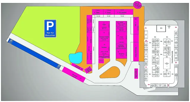 Der Standplan zeigt eine gut durchdachte Aufteilung des Veranstaltungsgeländes in Harsefeld. Besucher gelangen vom ausgewiesenen Parkplatzbereich direkt auf das Gelände, wo sich die verschiedenen Aussteller übersichtlich entlang der Wege anordnen | Foto: Sympathisches Harsefeld