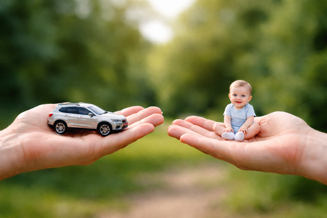 Symbolbild zum Textinhalt: Kostenfalle Dienstwagen in der Elternzeit | Foto: KI generiert