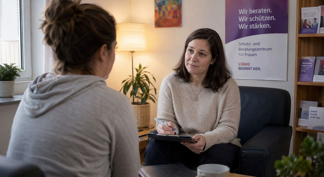 Im Schutz- und Beratungszentrum erhalten betroffene Frauen Hilfe und Unterstützung | Foto: KI-generiert