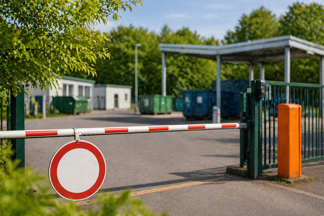 Geschlossenes Tor am langen Maiwochenende: Die Entsorgungsanlagen des Landkreises Harburg bleiben am Feiertag und Sonnabend dicht | Foto: KI-generiert