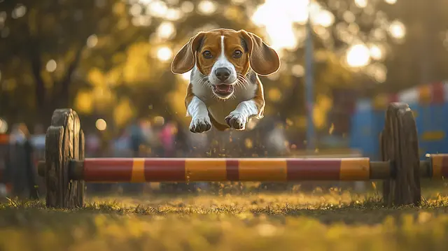 Mit Tempo und Konzentration über das Hindernis: Rettungshunde absolvieren bei Wettbewerben anspruchsvolle Prüfungen. (Symbolbild) | Foto: Freepik