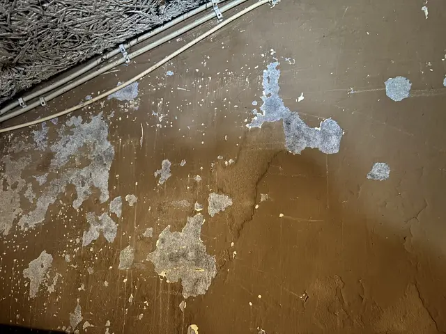 Spuren der alten blauen Farbe im ehemaligen Treppenhaus | Foto: sts