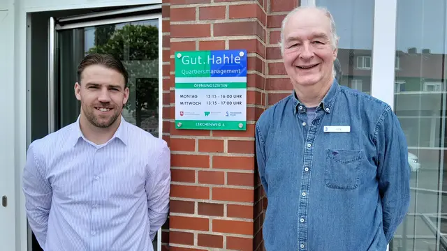Nico von der Reith (li.) und Daniel Lang bilden gemeinsam das Quartiersmanagement in Hahle | Foto: Hansestadt Stade