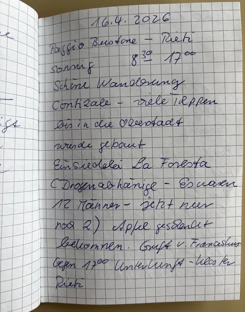 Tagebucheintragungen der Pilgerin Iris Grünreich | Foto: sts