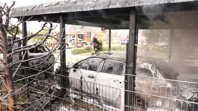 Zwei Autos brannten ebenfalls aus | Foto:  Rolf Hillyer-Funke/Feuerwehren SG Oldendorf-Himmelpforten   