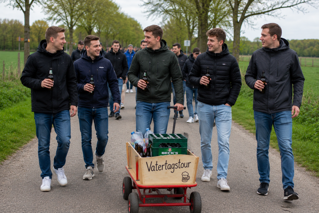 Aufgrund des kalten Wetters waren gestern nicht so viele Feiernde auf Vatertagstour wie sonst (Symbolbild) | Foto: KI-generiert