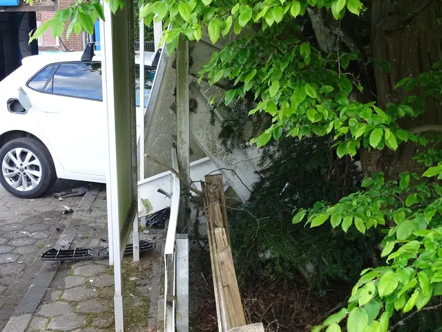 Das Fahrzeug der Seniorin durchbrach die Palisade | Foto:  Freiwillige Feuerwehr Samtgemeinde Hanstedt