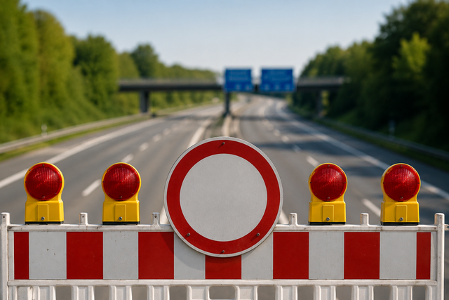 Vollsperrung der Autobahn (Symbolbild) | Foto: KI