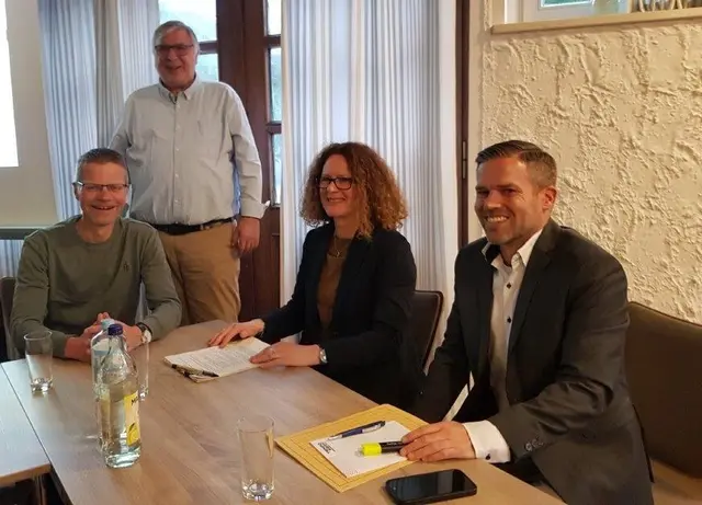 Susanne Novotny mit Florian Schönwälder (v. li.), Gerhard Schierhorn und Sebastian Schaper in der Talkrunde | Foto: Gerhard Schierhorn