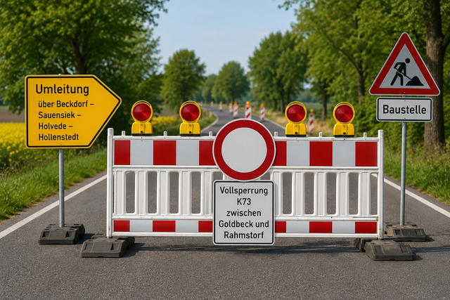 Die K73 ist in der kommenden Woche wegen Sanierungsarbeiten gesperrt | Foto: KI-generiert