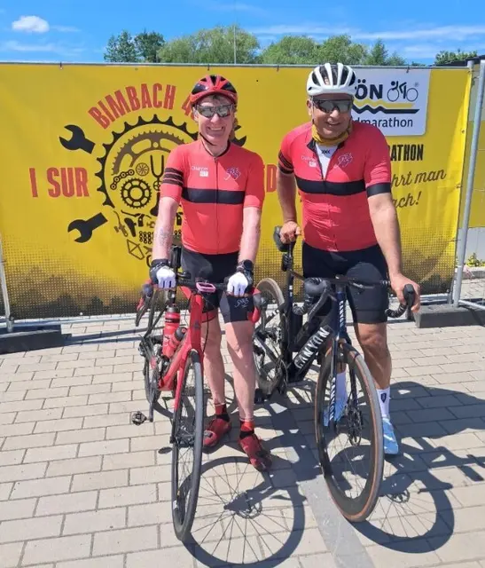 Vedat (li.) und Volker in Bimbach | Foto: Ollanner Radteam e.V.