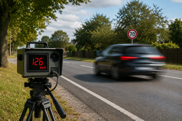 Das wird teuer: Wer mit 126 Stundenkilometern unterwegs ist, obwohl nur nur 70 km/h erlaubt sind, muss mit einem hohen Bußgeld rechnen | Foto: KI-generiert