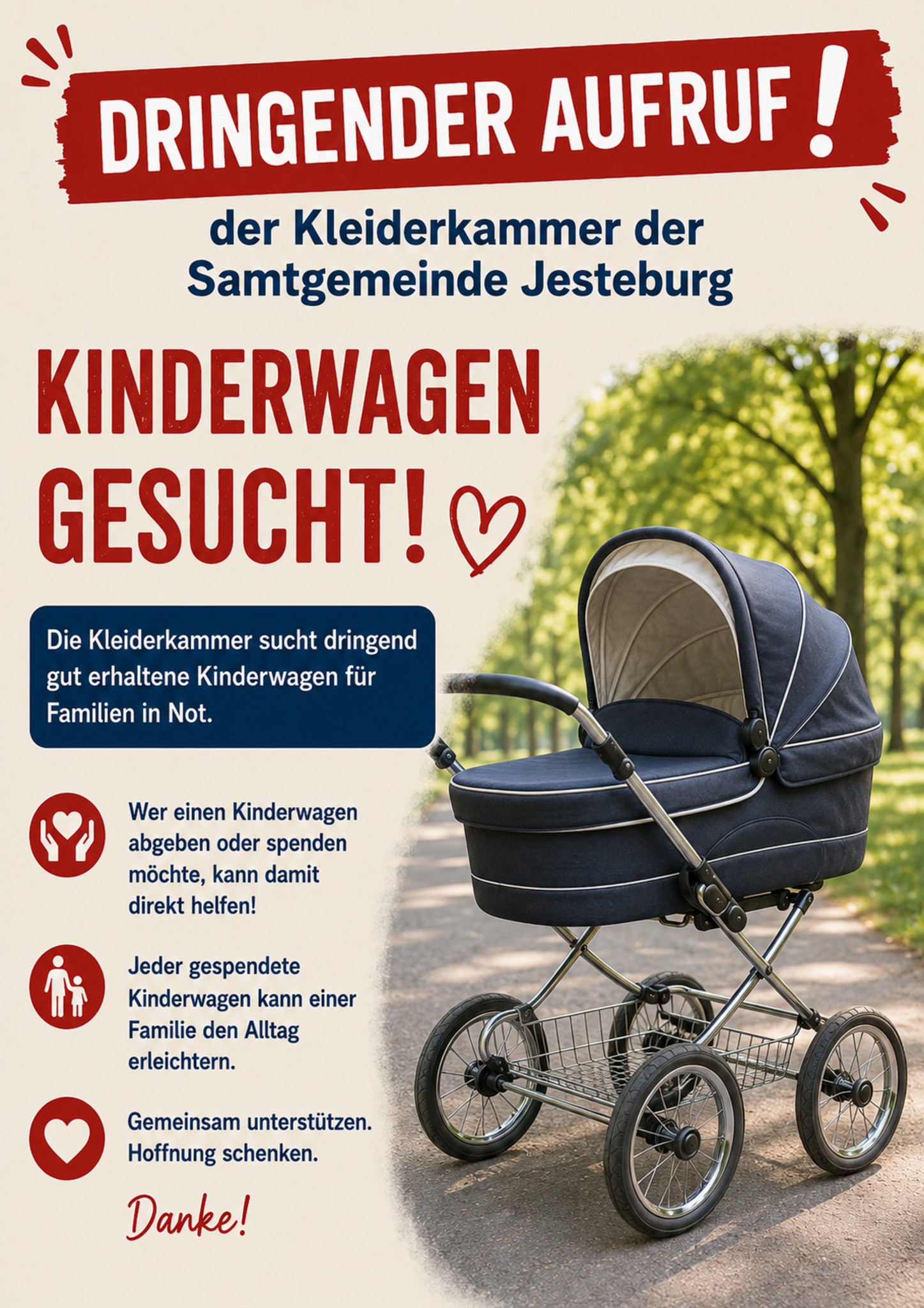 Kinderwagen gesucht: Kleiderkammer der Samtgemeinde Jesteburg bittet um  Spende - Jesteburg