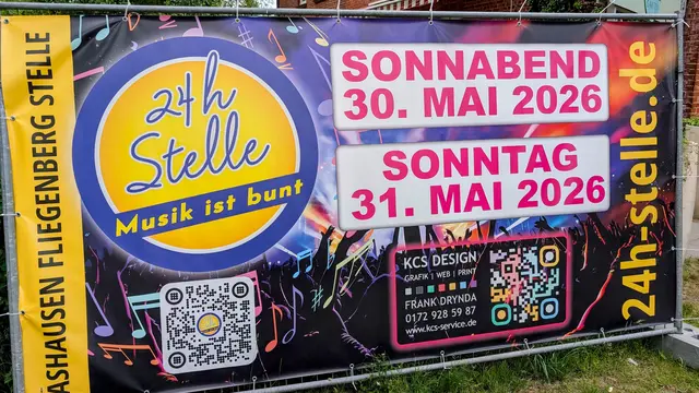 Dieses Logo wies überall in der Gemeinde am Wochenende auf Veranstaltungen im Rahmen der „24h Stelle“ hin | Foto: Jan Filter
