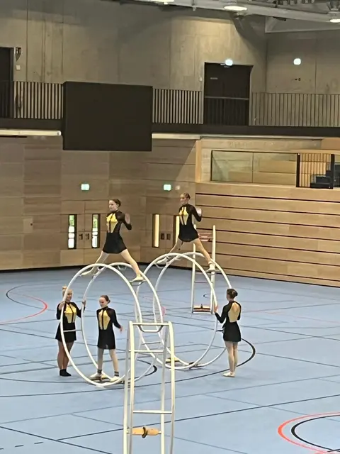 Die Rhönradgruppe präsentierte sich mit einer eindrucksvollen Vorführung | Foto: Katharina Mewes