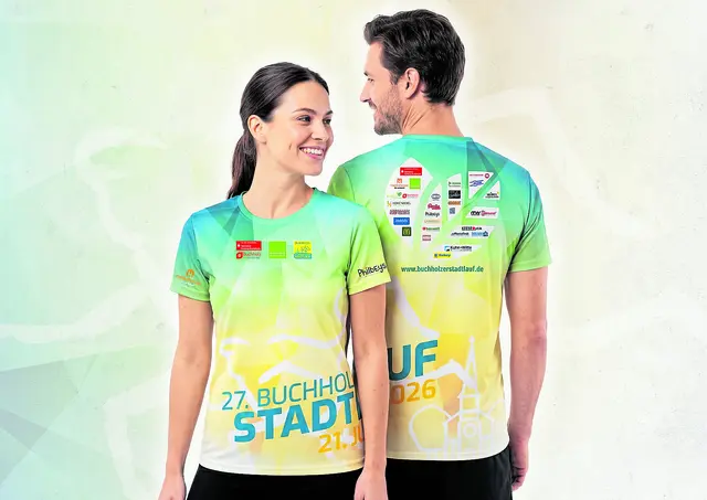 Die neuen Shirts des Stadtlaufs sind echte Hingucker und sehr begehrt | Foto: BW Buchholz