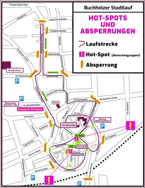 Der Streckenplan mit den wichtigen Standpunkten für die Teilnehmer | Foto: BW Buchholz