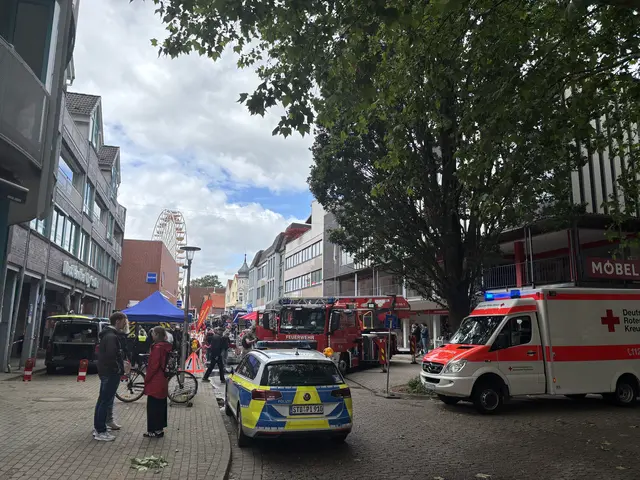 Auf der Blaulicht-Meile zeigten DRK, Polizei, Feuerwehr, DLRG und THW ihre Fahrzeuge und Gerätschaften für große und kleine Gäste