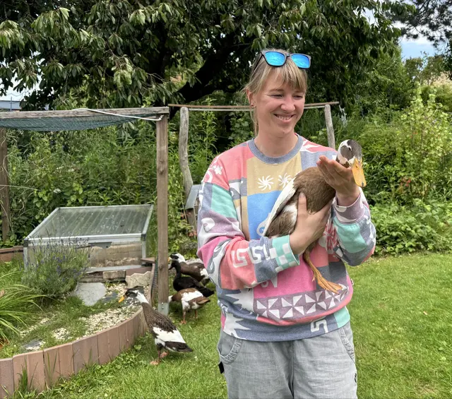 Besuch bei den Laufenten | Foto: sts