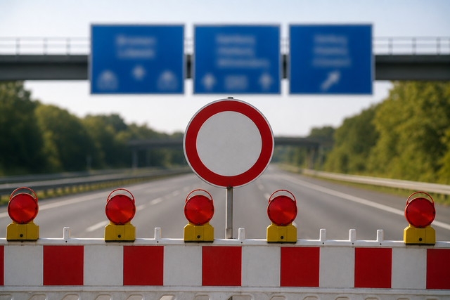 Gesperrte Autobahn (Symbolbild) | Foto: KI