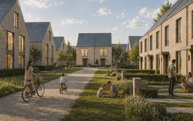 Familienidylle am Abend: So oder ähnlich könnte es nördlich der Winsener Straße einmal aussehen  | Foto: RKW Architektur plus