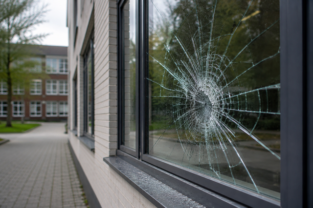 Die Polizei sucht nach Vandalismus an einer Fredenbecker Schule Zeugen | Foto: KI generiert