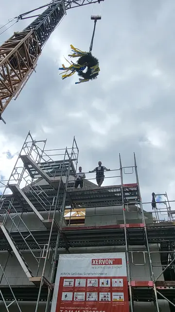 Der Richtkranz in luftiger Höhe