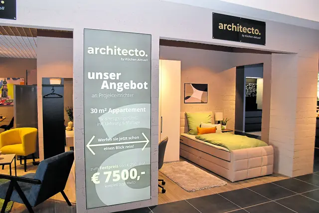 Alles dem Team von Küchen Aktuell überlassen: Objekteinrichter erhalten zum Festpreis ein ­vollständig eingerichtetes Appartement – von architecto by Küchen Aktuell  | Foto: Axel-Holger Haase