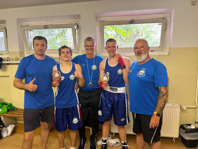 Siargei Wasilewski (v. li.), Artem Kodzebash, Ralf Philipp, Artur Cherny, Frank Pahl | Foto: BSV
