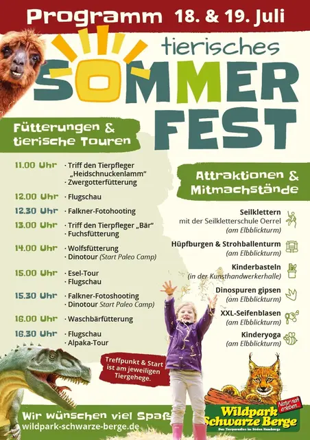 Plakat Sommerfest im Wildpark | Foto: Wildpark Schwarze Berge