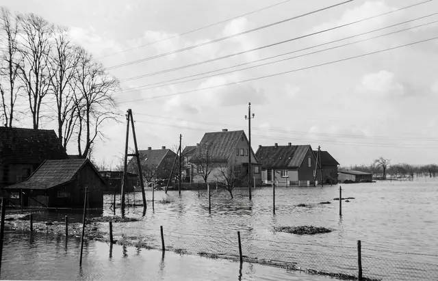 Sturmflut 1962: Land unter auch am Wiesenweg | Foto: Archiv Peter Homann