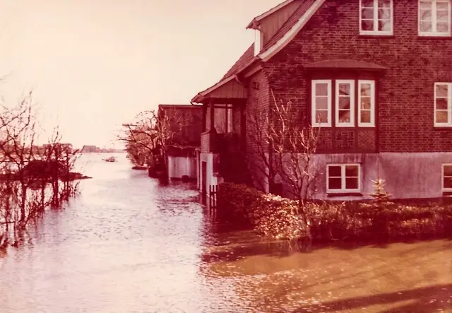 Sturmflut 1962: Hoopter Straße (Fleischbeschauer Rulfs) | Foto: Archiv Peter Homann