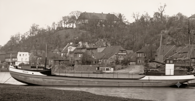 Motorfrachter "Amanda" um 1924. Mit seinen 30 PS transportierte er die Erzeugnisse aus der Winsener Marsch nach Hamburg | Foto: Archiv Peter Homann