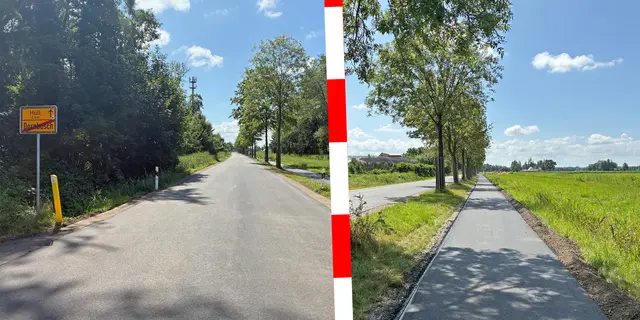 Bei der K65 wurden sowohl die Fahrbahn (links) als auch der Radweg erneuert | Foto: Landkreis Stade