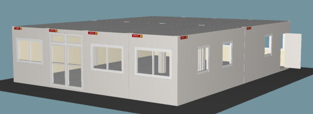 Eine mögliche Übergangslösung wären solche Container-Module. Die dargestellte Option hat die Maße zehn mal zwölf Meter | Foto: SG Lühe