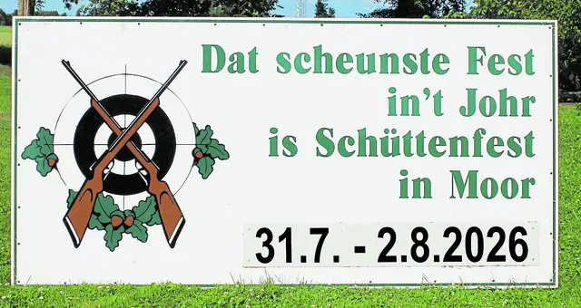 Die Ankündigung weist darauf hin, dass der Schützenkönig perfekt Plattdeusch spricht | Foto: Verein