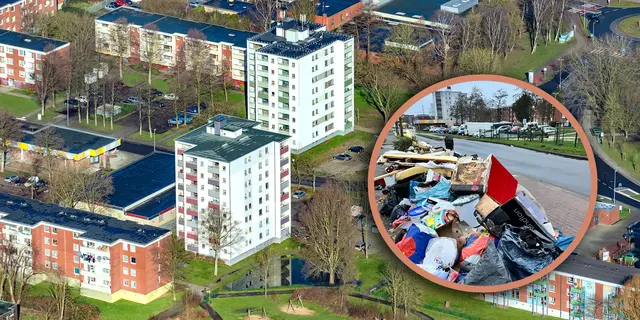Das Altländer Viertel in Stade: Neben den schwierigen Wohnverhältnissen ist der viele Müll ein großes Problem | Foto: Martin Elsen (nord-luftbilder.de) / jJd