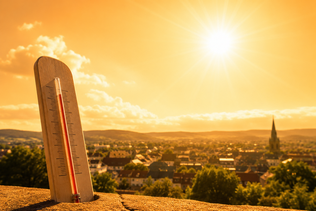 Wie hat sich die Temperatur in den letzten Jahren verändert? Das kann man auf Klimanostalgie.de erfahren | Foto: KI-generiert