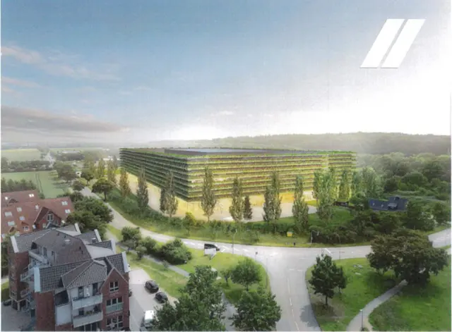 So sah die ursprüngliche Planung für das Rechenzentrum aus: ein riesiger Block an der Ecke Winsener Straße/Horster Landstraße | Foto: Revitalis