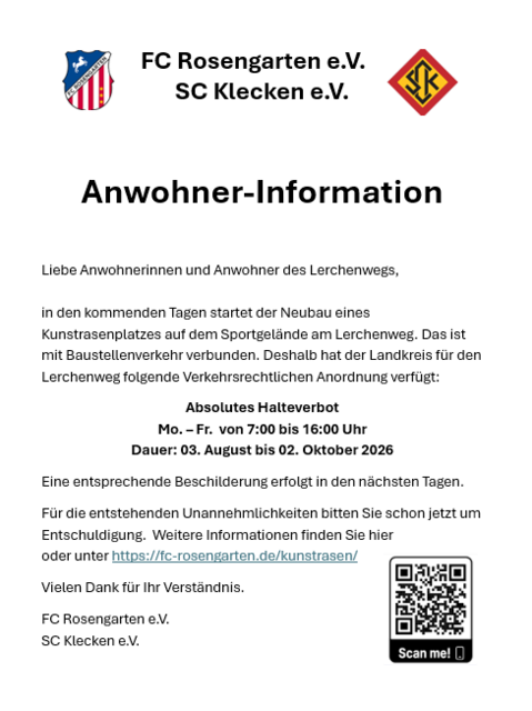 Info-Flyer | Foto: FC Rosengarten e.V./SC Klecken e.V.
