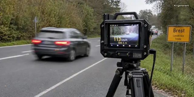 In Brest wurde ein Auto mit polnischem Kennzeichen mit Tempo 113 geblitzt (Symbolbild) | Foto: KI-generiert