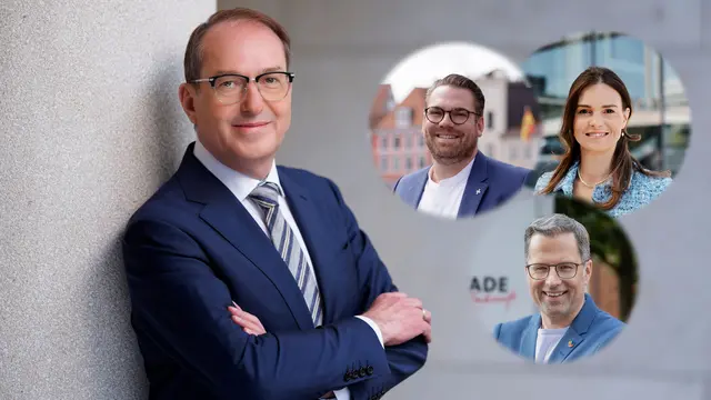 Bundesinnenminister Alexander Dobrindt (gr. Foto) ist Gast auf einer Veranstaltung der CDU. Mit dabei sind Arne Kramer, Vanessa Zobel und Landrat Kai Seefried | Foto: BMI/Henning Schacht / CDU / C.C. Schmidt