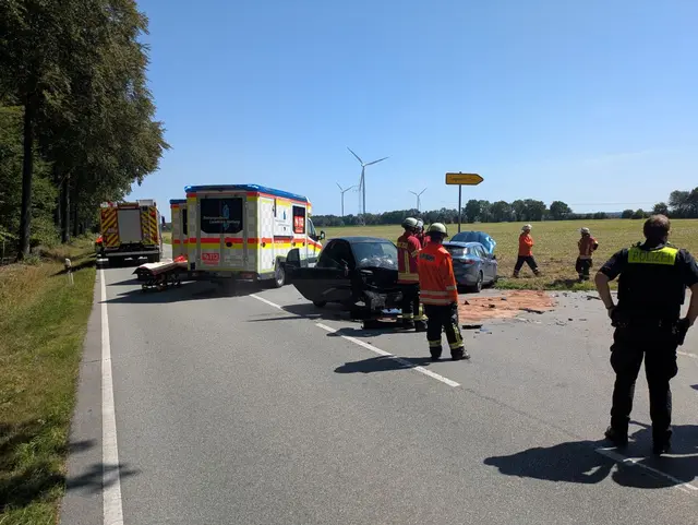 Die Landstraße 215 musste komplett gesperrt werden | Foto: Freiwillige Feuerwehr Samtgemeine Hanstedt