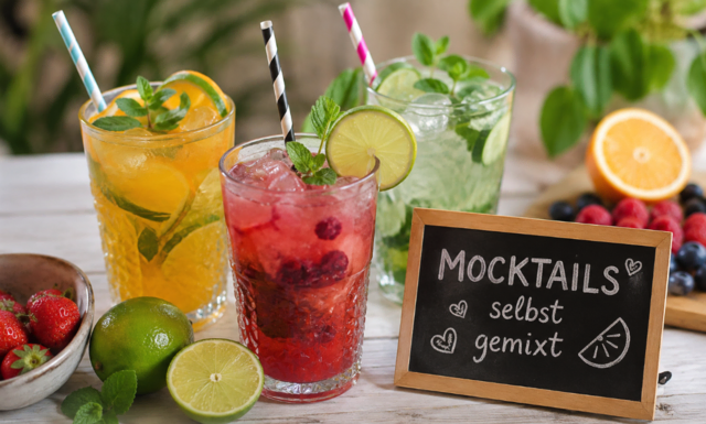 Bunt, fruchtig und ohne Alkohol: Im Jugendzentrum Blue Star können Kinder und Jugendliche ihre eigenen Mocktails kreieren und verschiedene Zutaten ausprobieren | Foto: KI-generiert