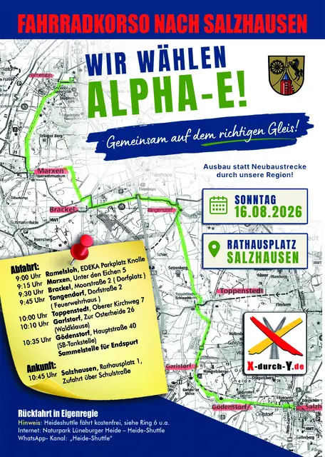 Die Route für den Fahrradkorso von Ramelsloh aus nach Salzhausen | Foto: X-durch-Y.de