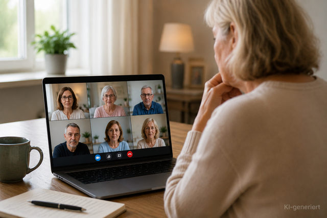 Angehörige von Menschen mit Demenz können sich beim nächsten Online-Treffen austauschen (Symbolbild) | Foto: KI-generiert