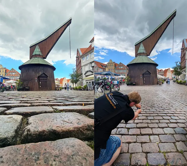 Einmal bitte hinknien - und schon wirkt das Bild ganz anders | Foto: Martin Elsen/jd
