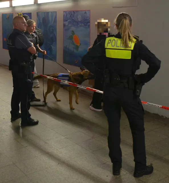 Drogenerkennungshunde kontrollierten die Fahrgäste | Foto: Polizeiinspektion Stade
