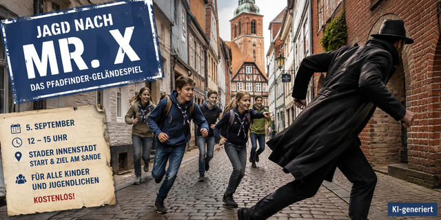Die Pfadfinder vom Stader Stamm Hasko laden zur Jagd auf Mister X. ein (Symbolbild) | Foto: KI-generiert